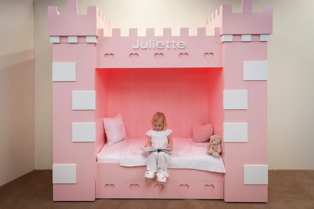 Princess Bed with lighting and turret style wardrobes